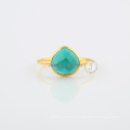 Teal Quartz Gemstone Beautiful Silver Ring For Wholesale Jewelry Supplier